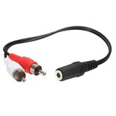 3.5mm Female to 2x RCA Male Stereo AUX Audio Headphone Y Cable